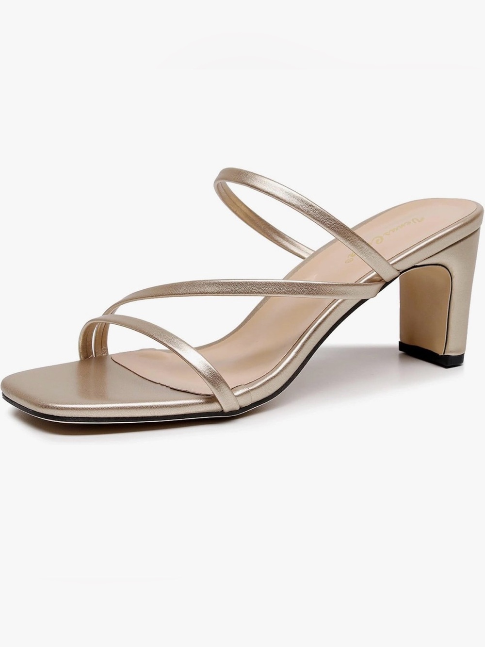 Vince Camuto Metallic Gold Multi-Strap Slide Mules
